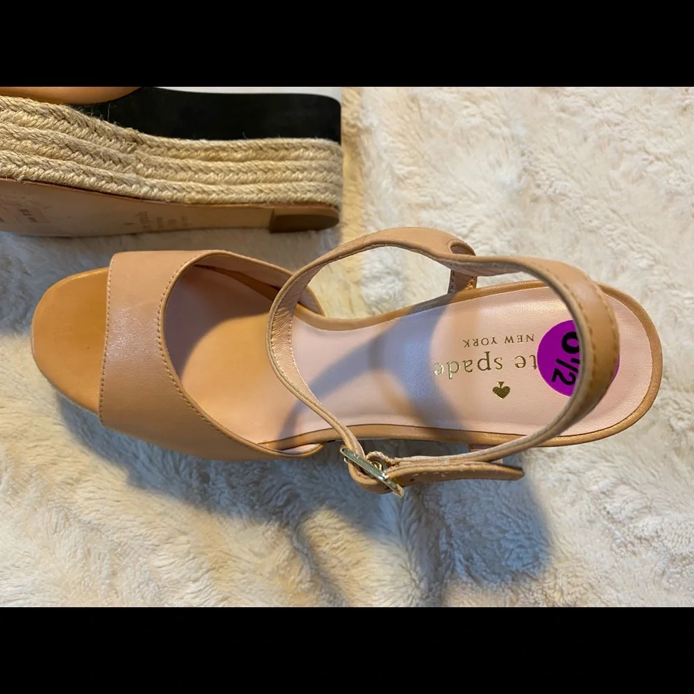 Kate Spade Tan and Black Wedges - Picture 2 of 4